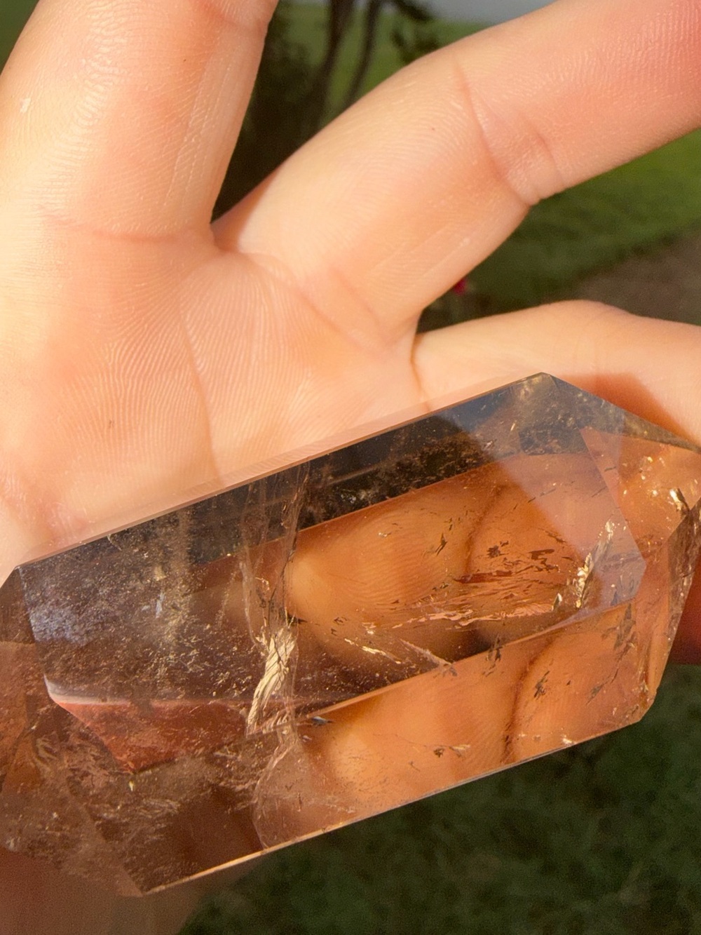 Smoky Quartz Crystal Point - Amber-Brown Polished Generator